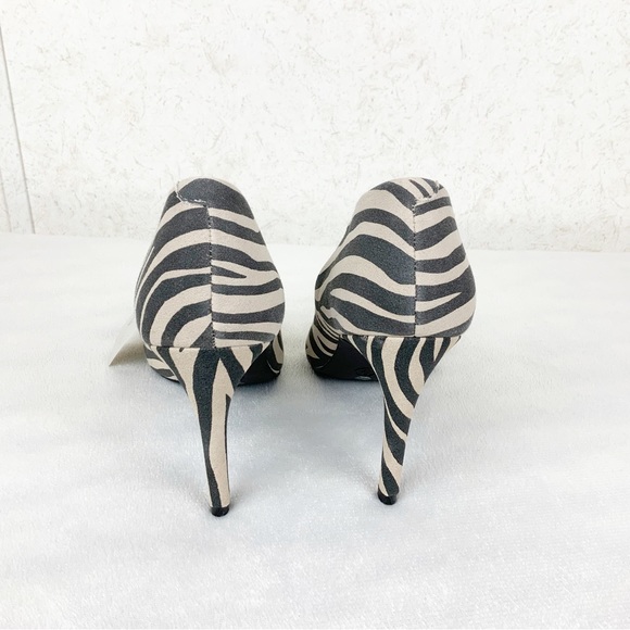 Worthington Zito Tan Zebra Print Heels Pointed Toe - Picture 4 of 12